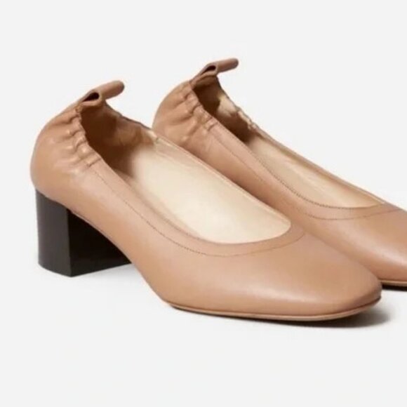 Everlane The Italian Leather Day Heel Block Ballet Preppy Shoe.  Sz 61/2 - Picture 4 of 4